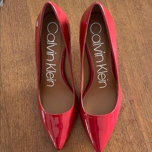 New! Calvin Klein Red Patent Heels